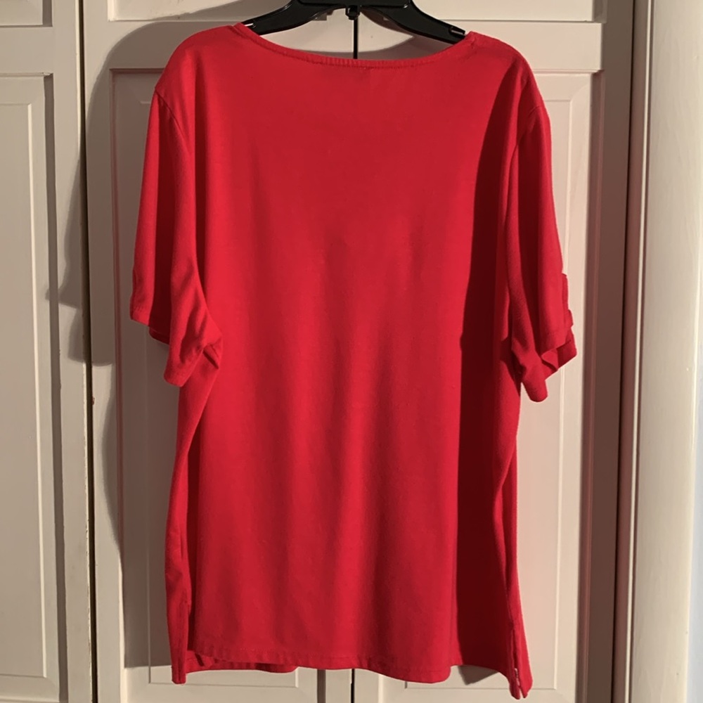 Southern Lady Pink Lace-Up V-Neck Short Sleeve Top - Picture 6 of 7